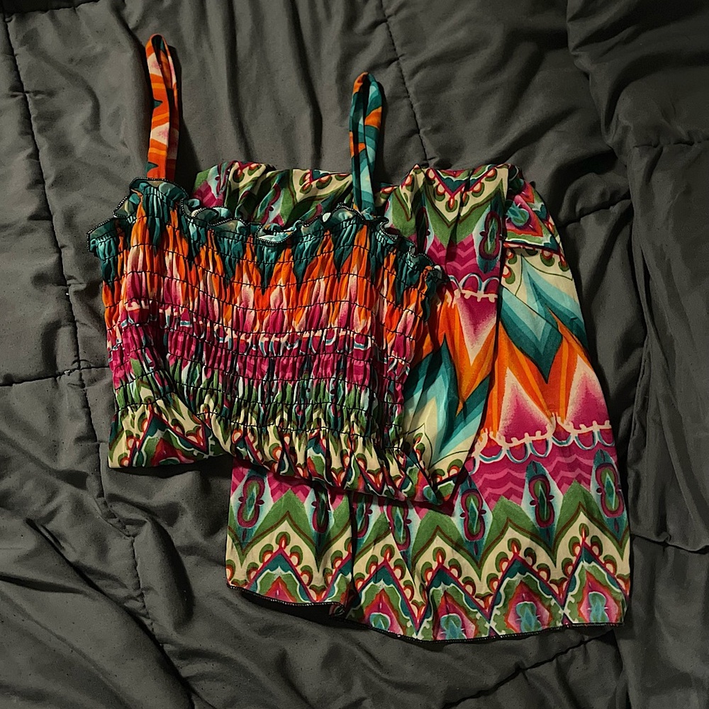 Colourful patterned dress